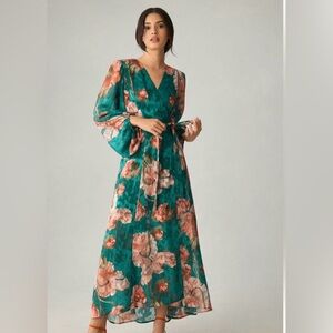 NWT Anthropologie Hutch textured v neck maxi wrap dress, XS